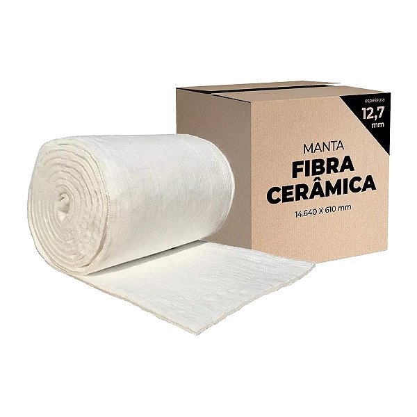 Rolo Manta Fibra-Cerâmica / Isolamento Térmico / Densidade 128 kg/m³ / Espessura 12,7 mm