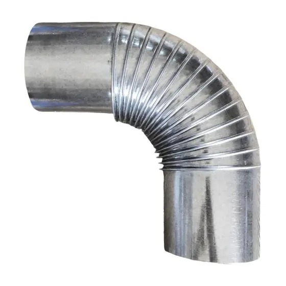 Cano Tipo Curva  / Curva 90° / Para Chaminé / Saída 115 mm / Galvanizado