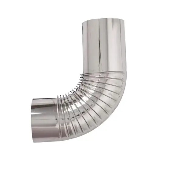 Cano Tipo Curva  / Curva 90° / Para Chaminé / Saída 115 mm / Inox