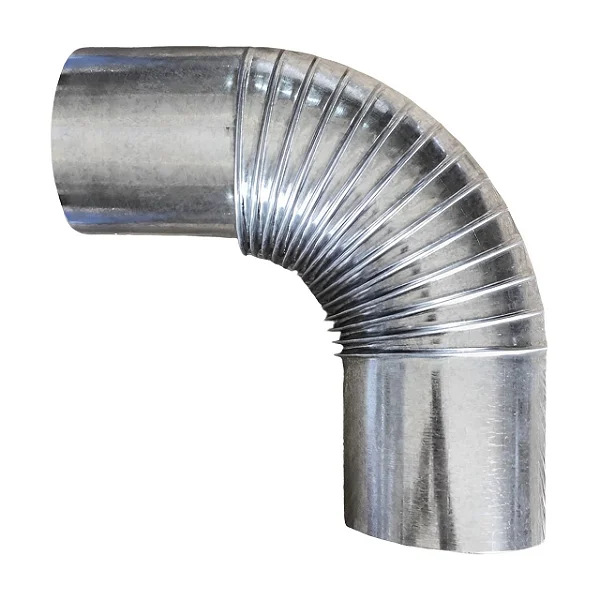 Cano Tipo Curva  / Curva 90° / Para Chaminé / Saída 135 mm / Galvanizado