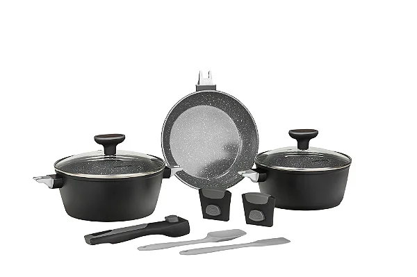 Conjunto / 5 Peças / Panelas  Versat / Cook Black / Mimo Style