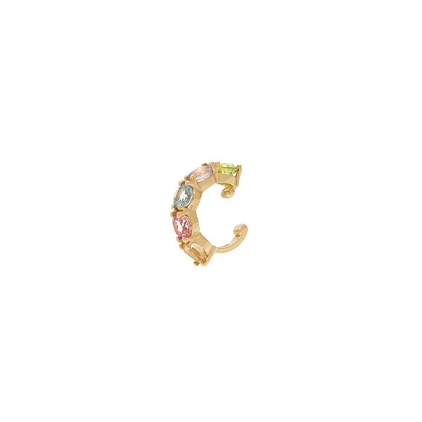 Piercing de Orelha Candy em Ouro 18K e Pedras Coloridas