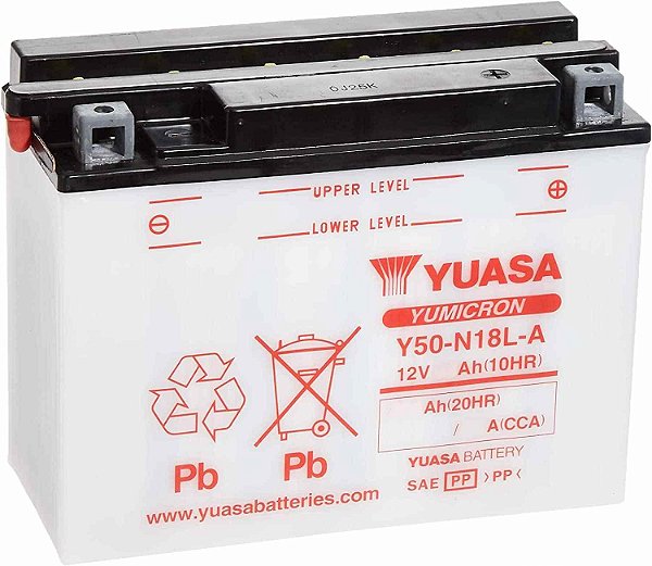 Bateria Yuasa Y50-N18L-A GL1100 Gold Wing XV1000 Virago VN1500 Vulcan