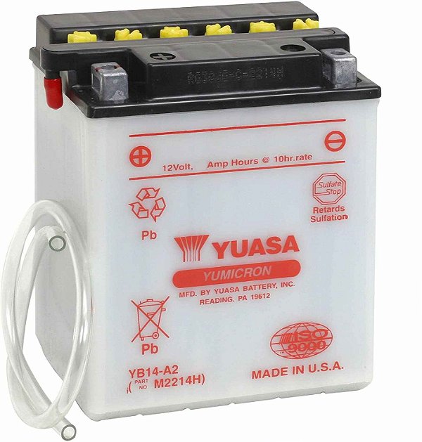 Bateria Yuasa YB14-A2 CBX 750 F Galo, CBF 1000 importada