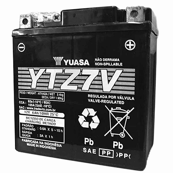 Bateria Yuasa YTZ7V, 12V, 6Ah, Yamaha NMax 160 ABS