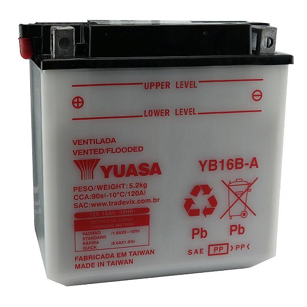 Bateria Yuasa YB16B-A 16Ah VF 1000 R F, VS 600 GLF, VX 800 U