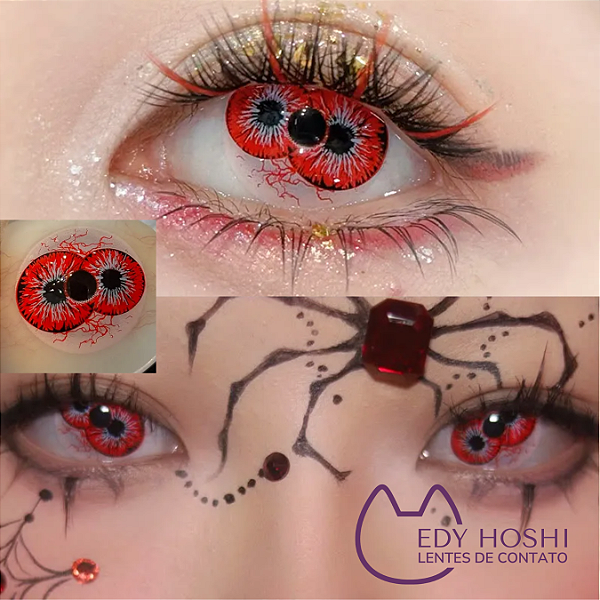 LENTES ESPECIAIS DOUBLE RED HALLOWEEN