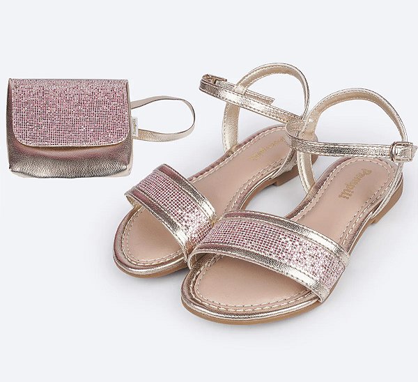 Sandália Infantil Pampili Cherrie c/ Pochete 9854259 - DOURADO