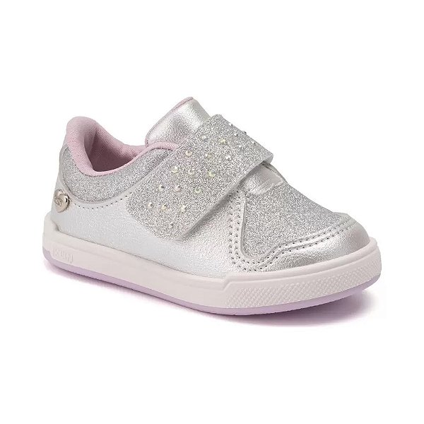 Tênis Infantil Klin Baby Moon Glitter 218082 - PRATA/LAVANDA