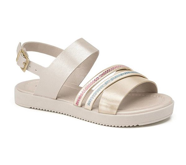 Sandália Infantil Klin 421039 - OFF WHITE PEROL.