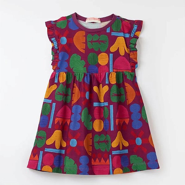 Vestido Infantil Fábula Malha Mais Flores 518206 - ESTAMP/AÇAI