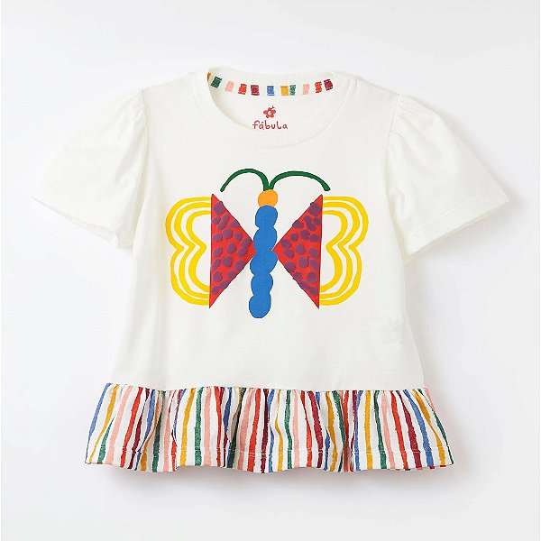 Blusa Infantil Fábula Borboiris 518097 - OFF WHITE