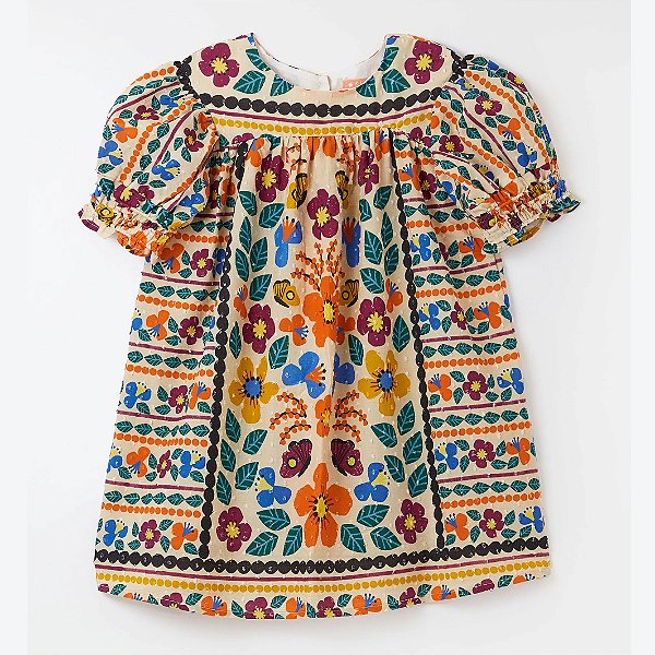 Vestido Infantil Fábula Lenço Florada 518635 - ESTAMP/TRIGO