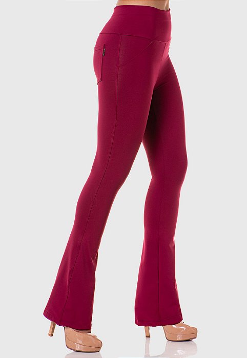 calça flare suplex com bolso