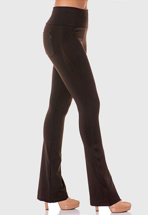 calça flare suplex com bolso