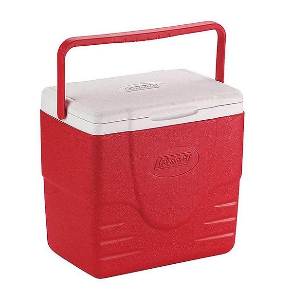 Caixa Térmica Azul Termômetro Digital Alça 15 Lts - Coleman -VERMELHO