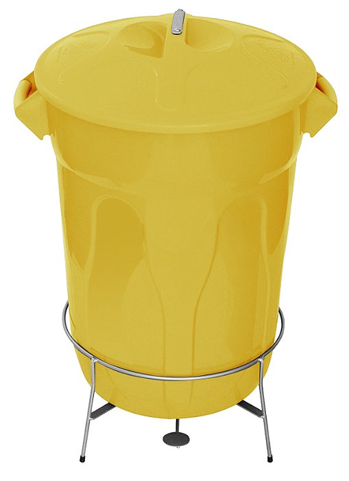 LIXEIRA PLÁSTICA COM PEDAL EM AÇO 100L
