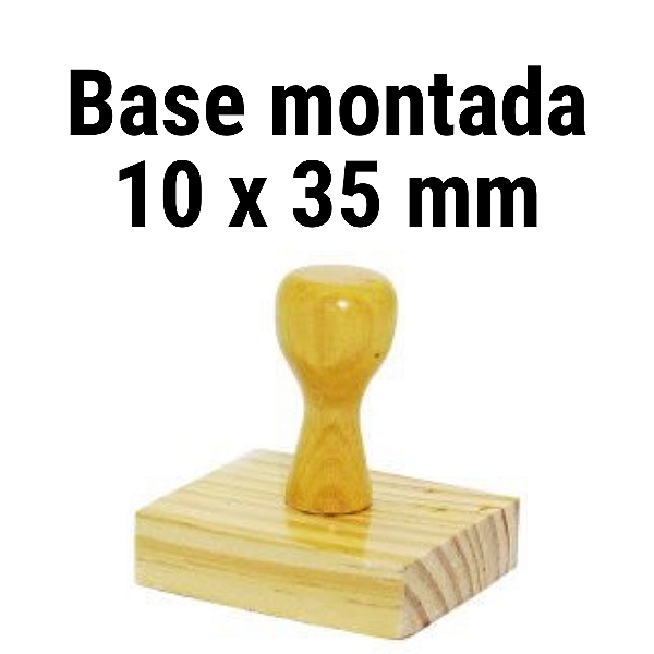 CARIMBO DE MADEIRA 10 X 35 MM MONTADO COM CABO  mm (SEM PERSONALIZAÇÃO)- Kit com 10