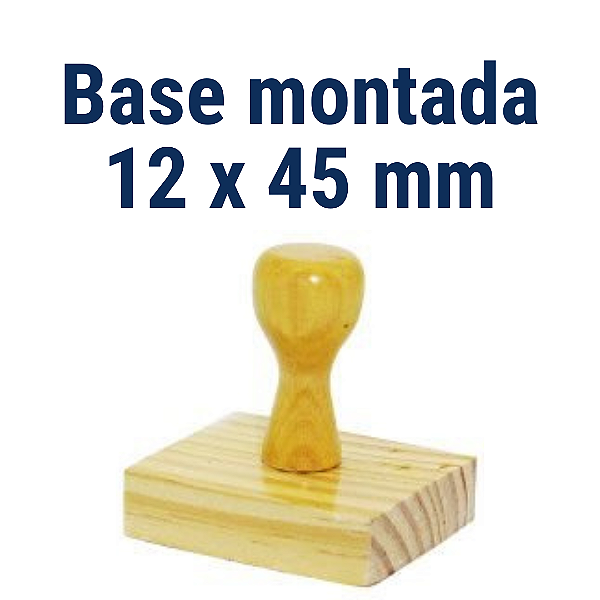 CARIMBO DE MADEIRA 12 X 45 MM MONTADO COM CABO  mm (SEM PERSONALIZAÇÃO) - kit com 10 unidades