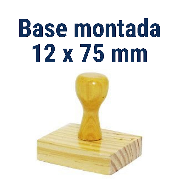 CARIMBO DE MADEIRA 12 X 75 MM MONTADO COM CABO  mm (SEM PERSONALIZAÇÃO) - kit com 10 unidades