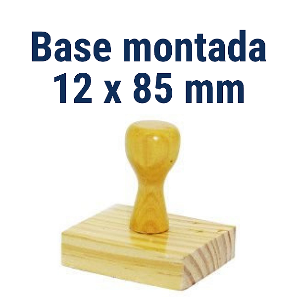CARIMBO DE MADEIRA 12 X 85 MM MONTADO COM CABO  mm (SEM PERSONALIZAÇÃO) - kit com 10 unidades