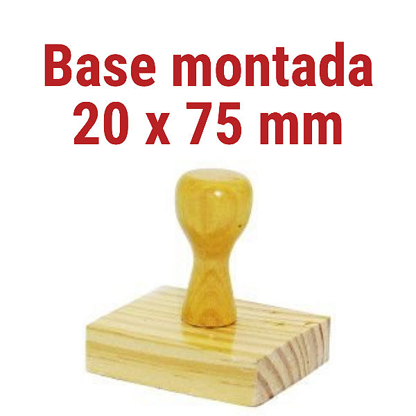 CARIMBO DE MADEIRA 20 X 75 MM MONTADO COM CABO  mm (SEM PERSONALIZAÇÃO) - Kit com 10 unidades
