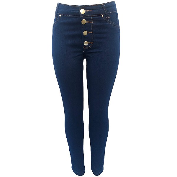 calça jeans feminina cintura alta azul escuro