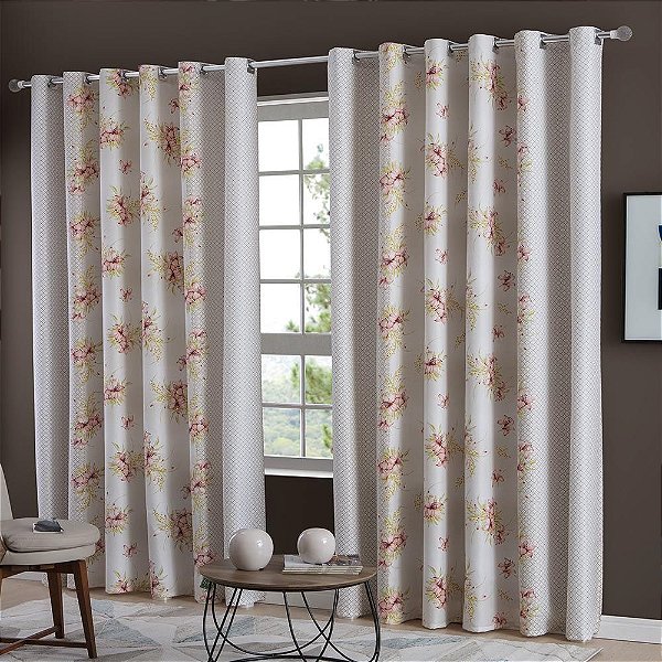 Cortina Aracaju 32 Ilhoses para Sala 400x250cm Casa Doro