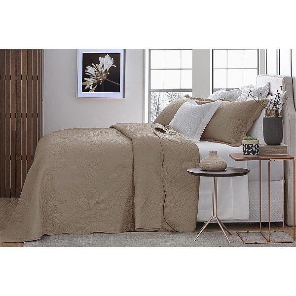 Kit Cobre Leito Bordado Casal 3 Peças 220x240cm Jacaranda Havana Bouti Jolitex