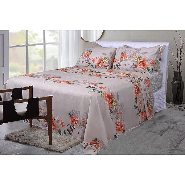 Jogo de Cama Duplo Microfibra Queen Jamile Paco Milano Sultan