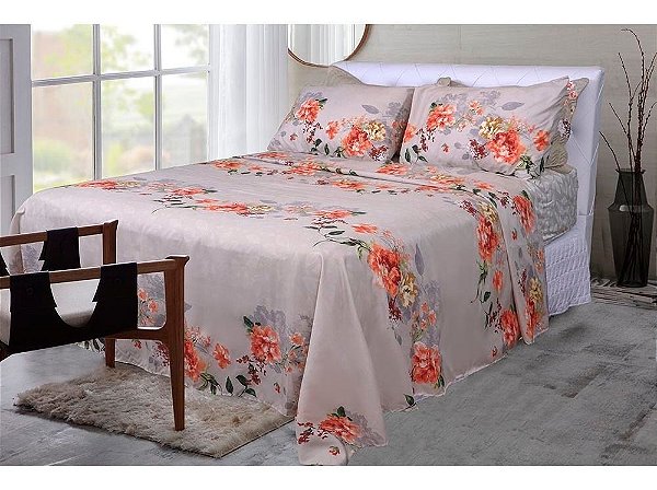 Jogo de Cama Duplo Microfibra Casal Jamile Paco Milano Sultan
