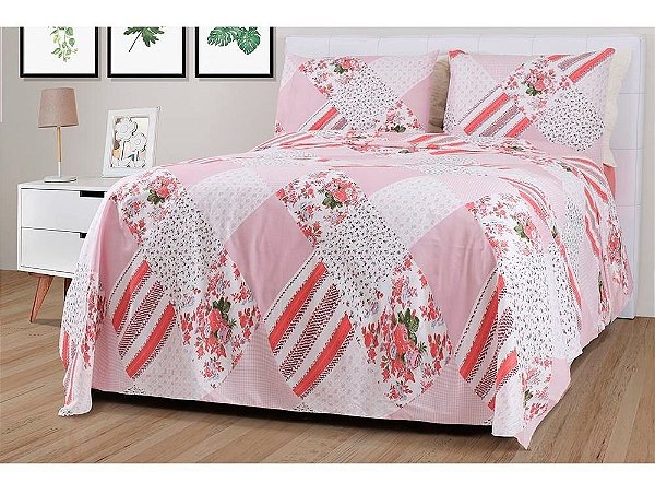 Jogo de Cama Duplo Microfibra Casal Jade Paco Milano Sultan