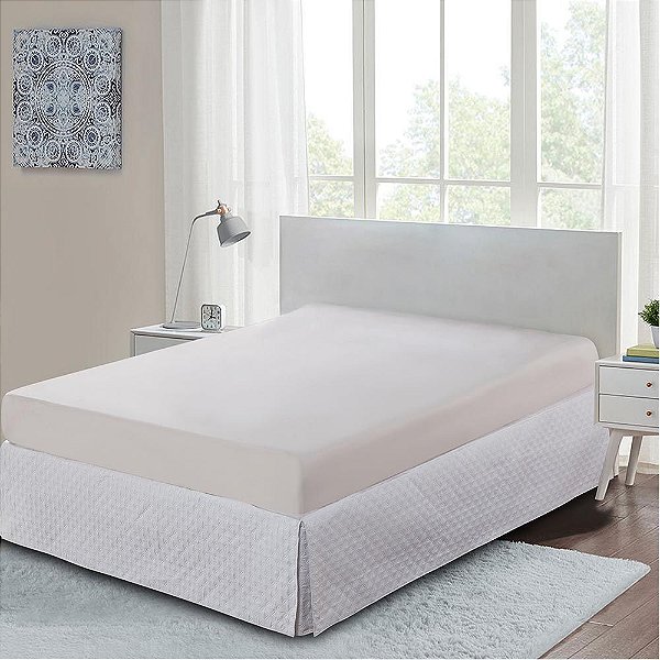 Saia Box King Matelassê Branco Realce Premium Sultan