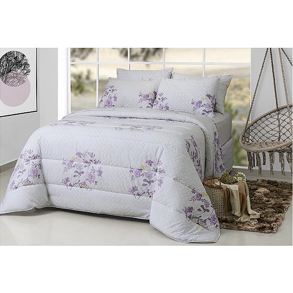 Jogo de Cama King 4 Peças 180 Fios Belize Sonhare Prata Sultan