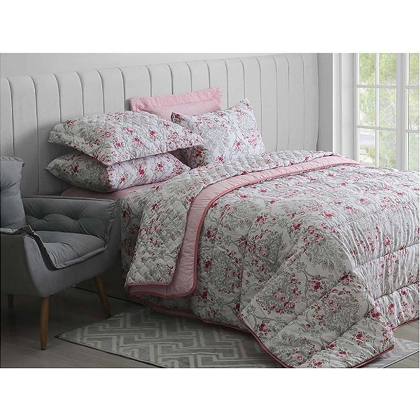 Jogo de Cama Duplo Queen 140 Fios Tamara Realce Premium Sultan