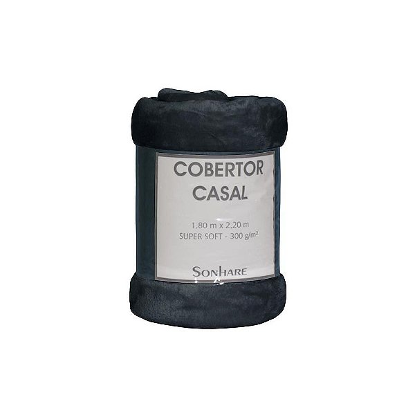 Cobertor Super Soft 300g Casal 180x220cm Grafite Sultan