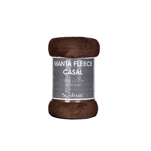 Manta Fleece Casal Microfibra Lisa 200g Chocolate Sultan