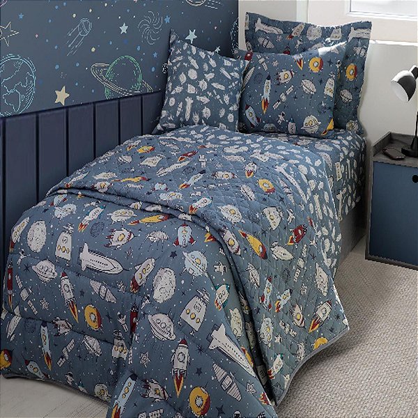 Jogo de Cama Duplo 3 peças Solteiro Petter Happy Day Sultan