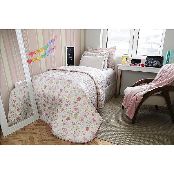 Jogo de Cama Duplo 3 peças Solteiro Maisa Happy Day Sultan