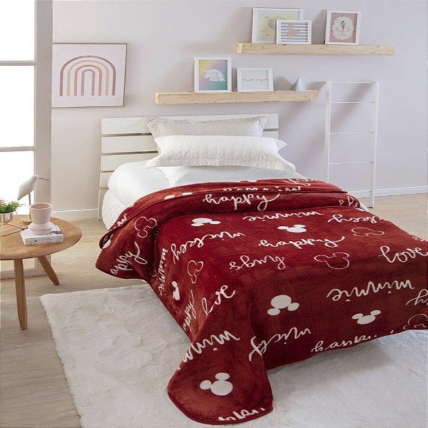 Cobertor Raschel Plus Juvenil 150x200cm Disney Mickey & Minnie Jolitex