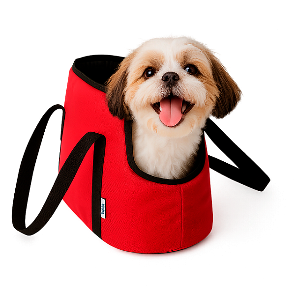 Bolsa de Passeio para Cães e Gatos | Transporte Seguro e Confortável - Cor Vermelha