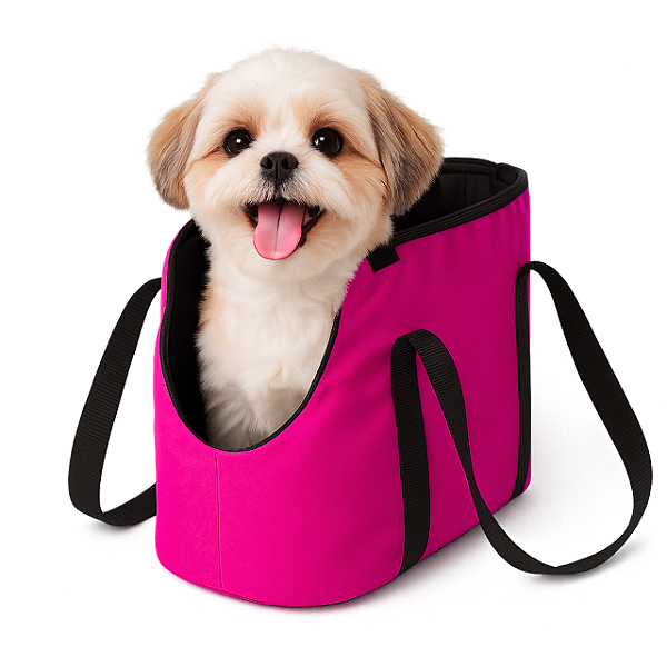 Bolsa de Passeio para Cães e Gatos | Transporte Seguro e Confortável - Cor Rosa