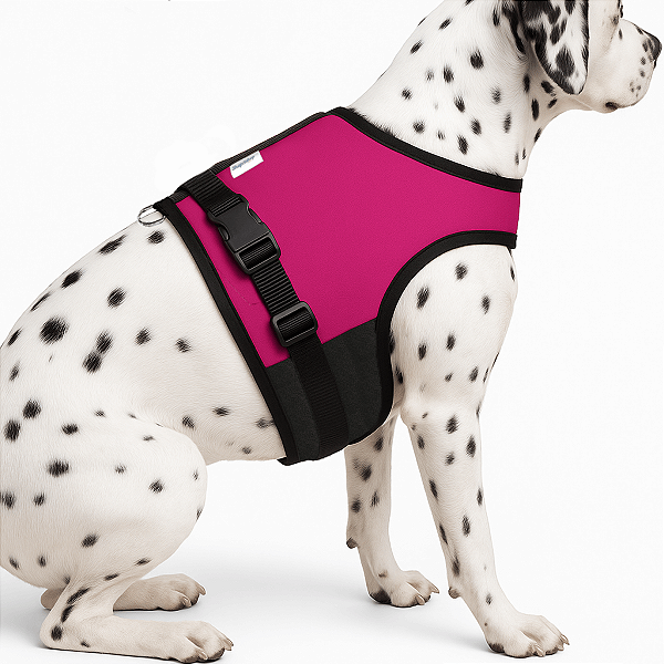 Coleira Peitoral Rosa para Cachorro com Guia – Modelo Antipuxão e Ergonômico