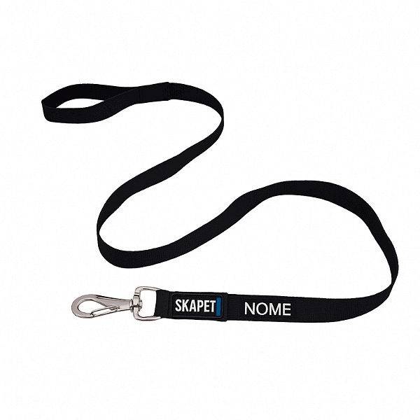 Guia Personalizada com Nome Bordado – Mosquetão de Ferro Skapet®