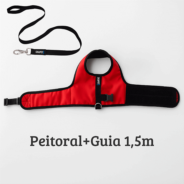 Coleira Peitoral Antipuxão com Guia 1,5m para Cachorro Skapet®