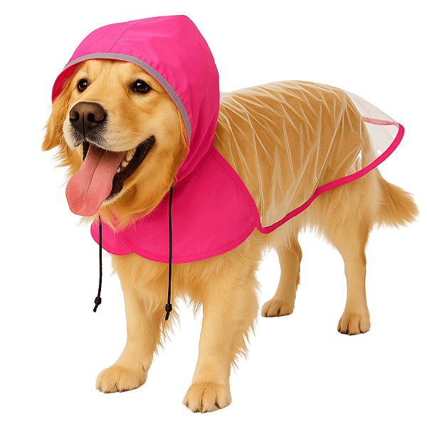Capa de chuva transparente para cachorro refletiva rosa azul vermelha Skapet®
