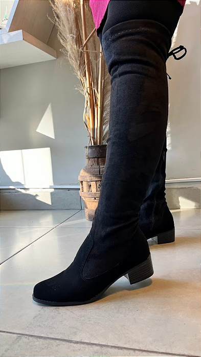 Bota Over Montaria Camurça Stretch Preto 016013A
