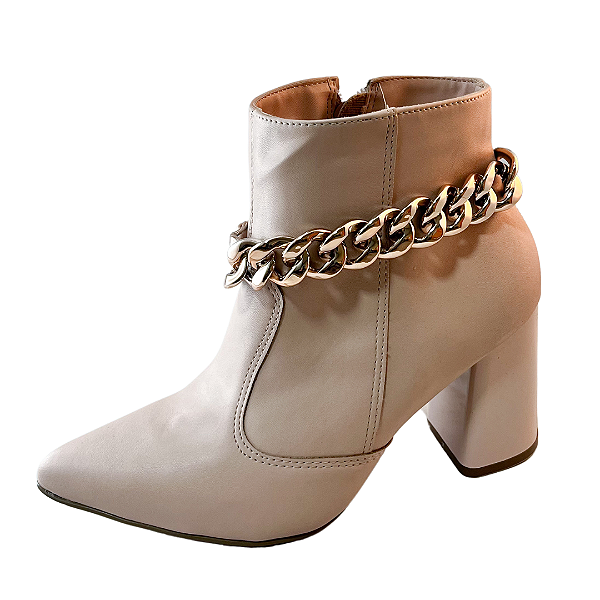 Bota Cano Curto Corrente Napa Quartzo Rosa Claro