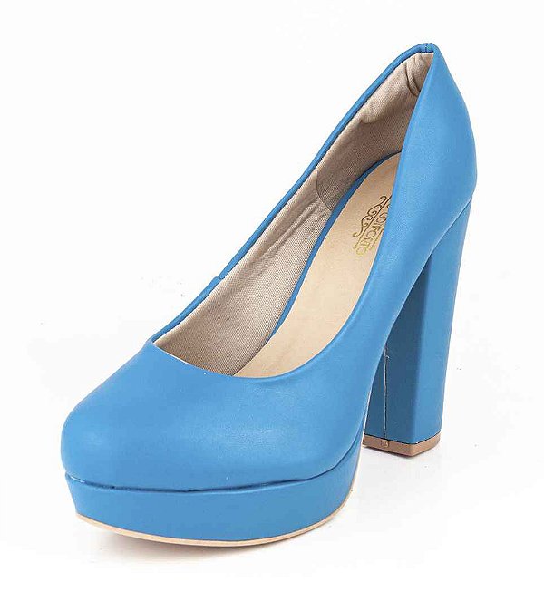 Sapato Meia Pata Salto Grosso Napa Danúbio Azul - Bendito Conforto |  Calçado Femininos do 33 ao 43, NUMERAÇÃO ESPECIAL Direto de Fábrica