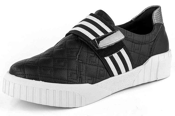 tenis com velcro feminino preto